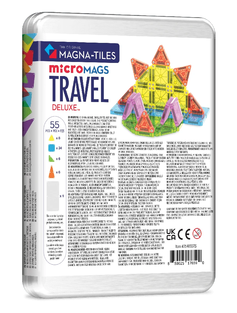 MAGNA-TILES Didelis kelioninis magnetinis konstruktorius „Micromags“, 55 det.