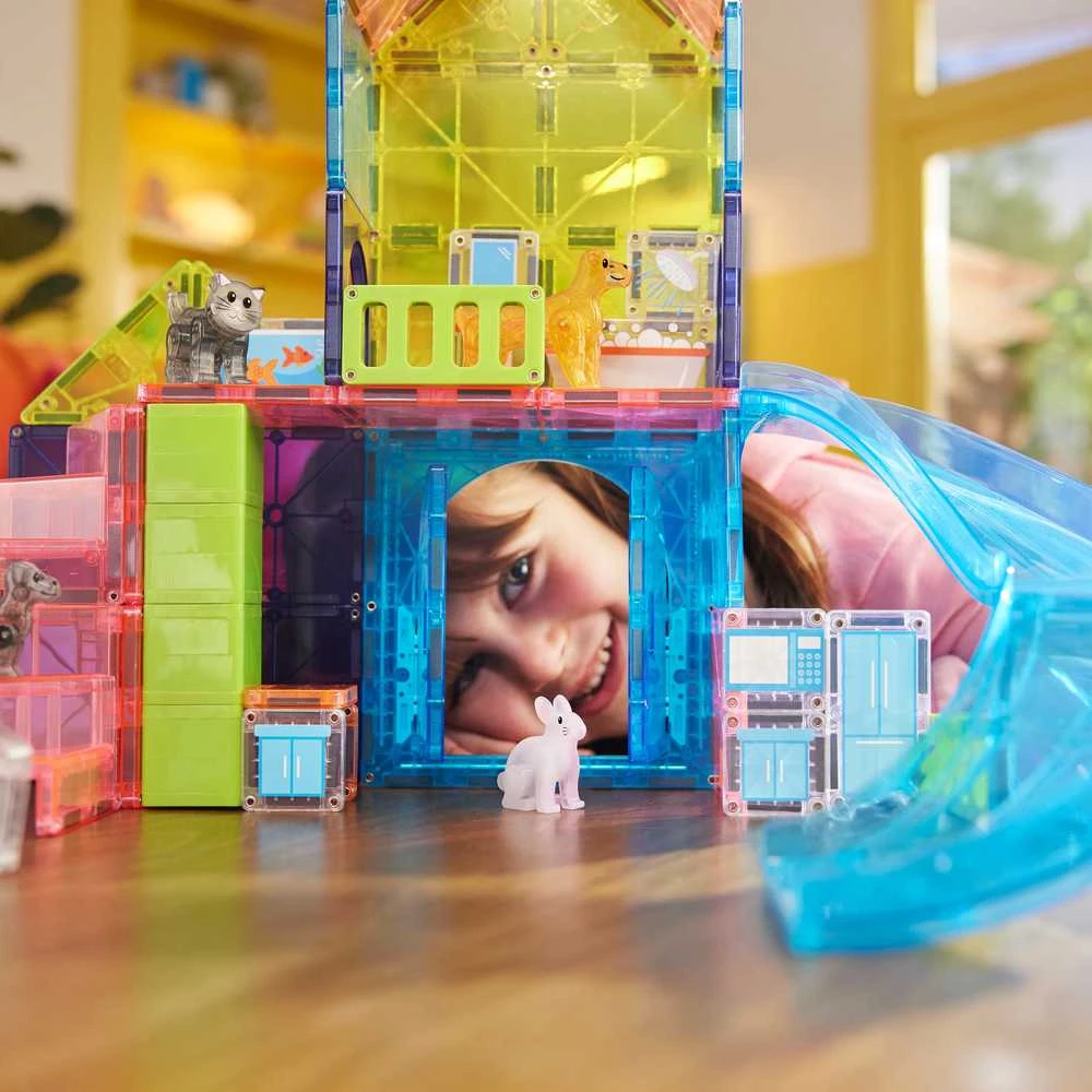 MAGNA-TILES Magnetinis konstruktorius „Gyvūnų žaidimų namelis“, 50 det.