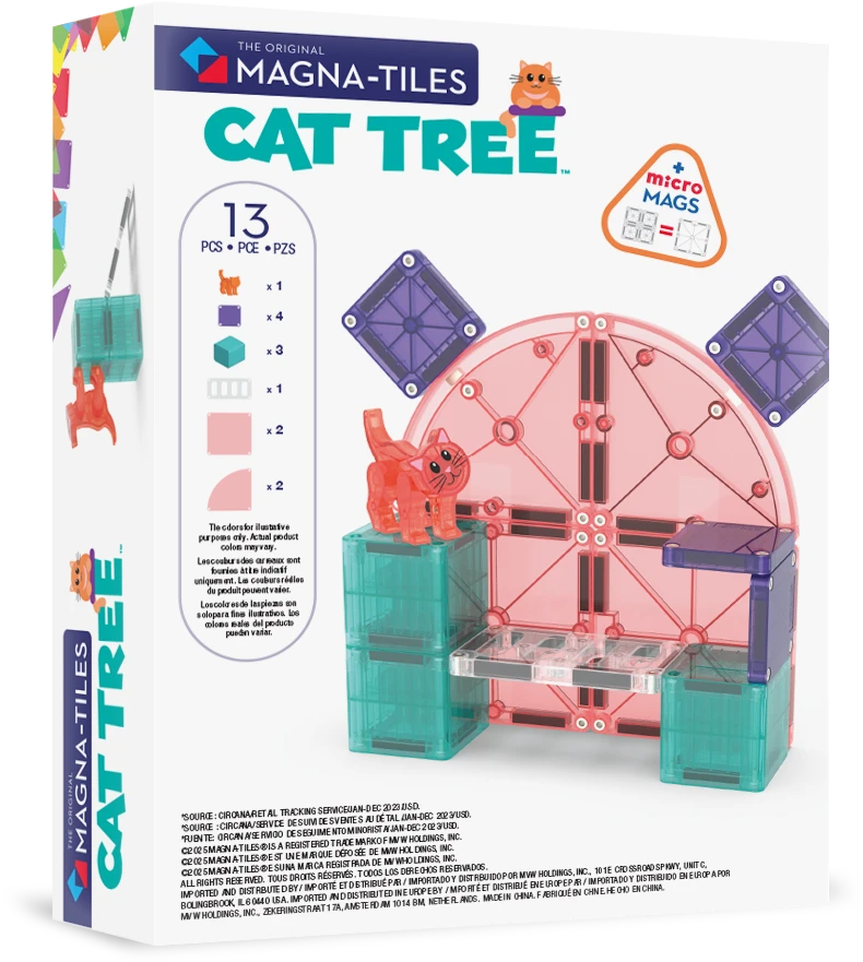 MAGNA-TILES Magnetinis konstruktorius „Kačiuko draskyklė“, 13 det.