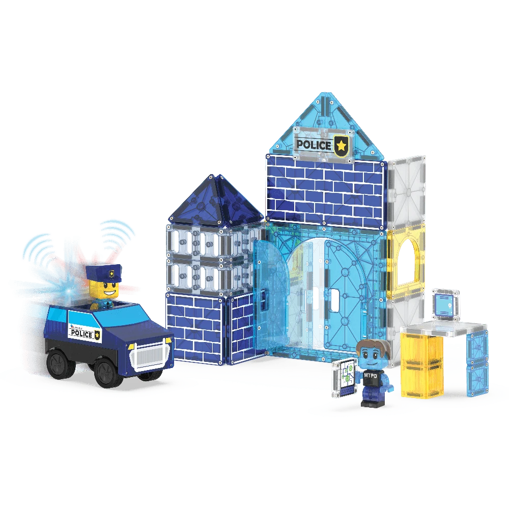 MAGNA-TILES Magnetinis konstruktorius „Policijos nuovada“, 35 det.
