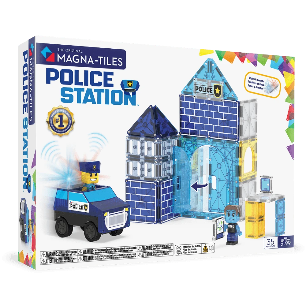 MAGNA-TILES Magnetinis konstruktorius „Policijos nuovada“, 35 det.