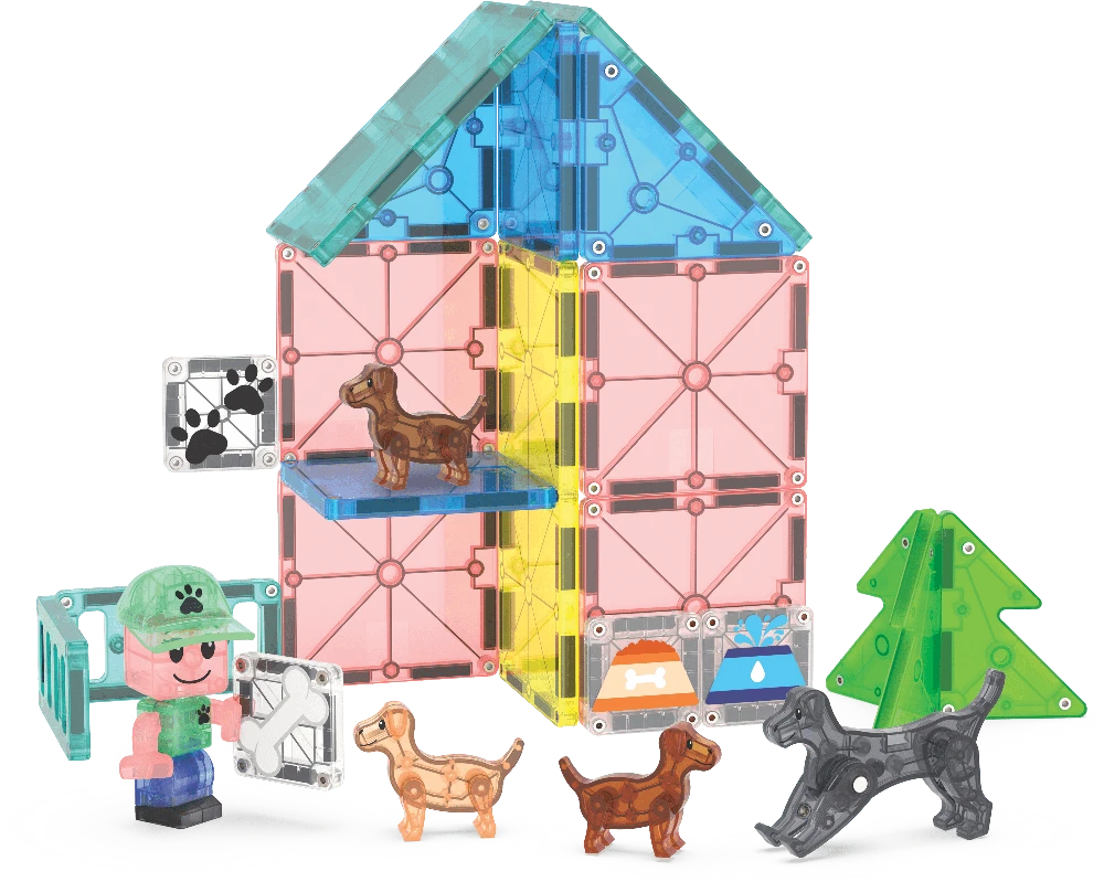 MAGNA-TILES Magnetinis konstruktorius „Šuniukų parkas“, 27 det.