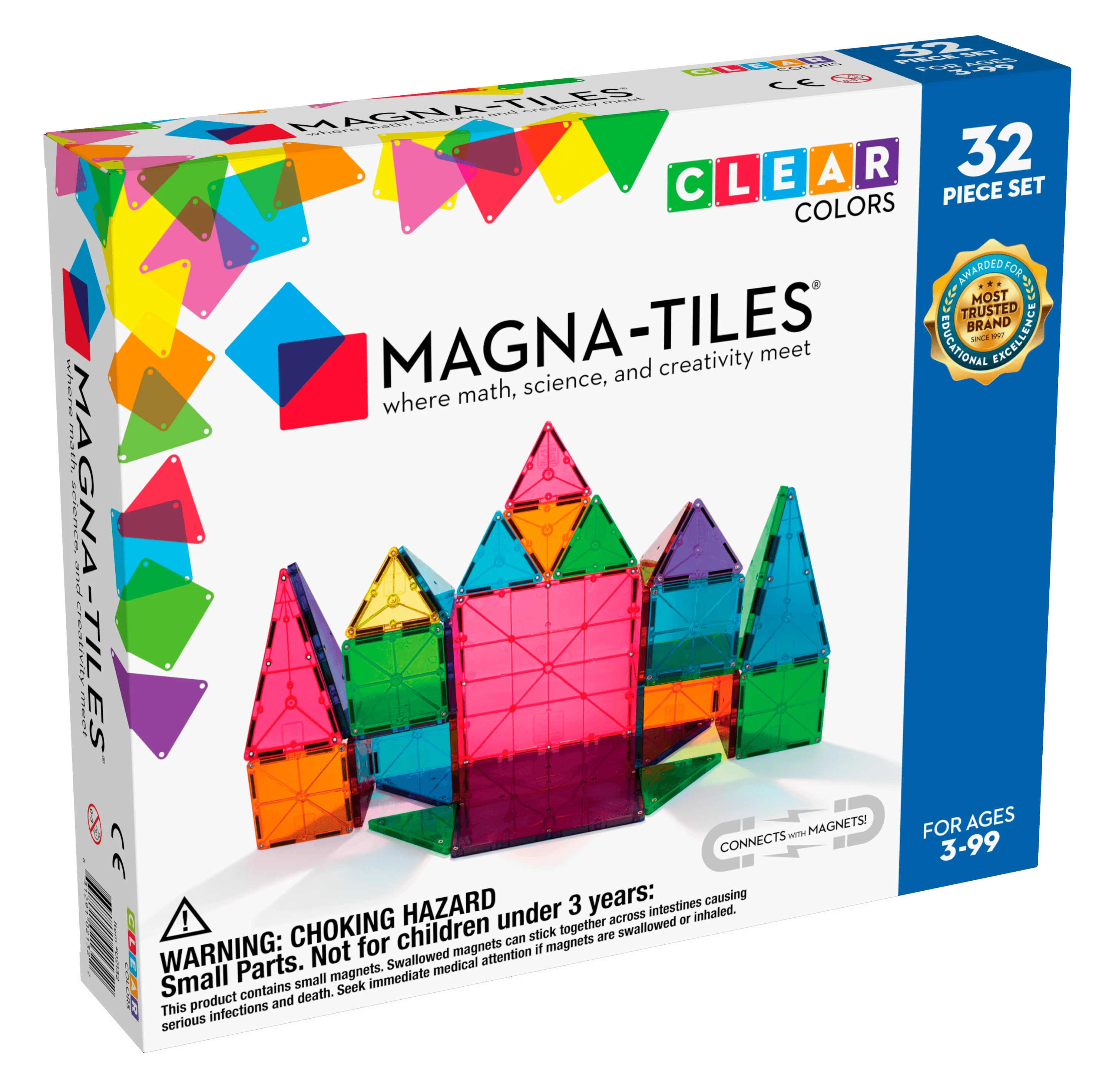 MAGNA-TILES Magnetinis permatomas konstruktorius, 32 det.