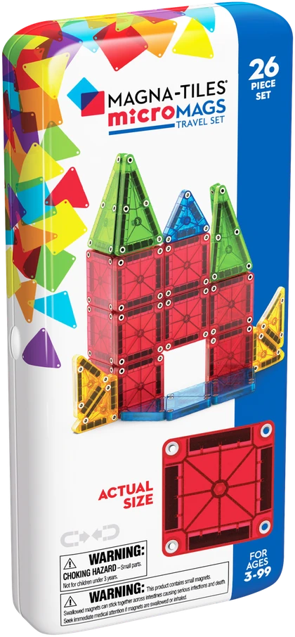 MAGNA-TILES MICROMAGS Kelioninis konstruktorius, 26 det.