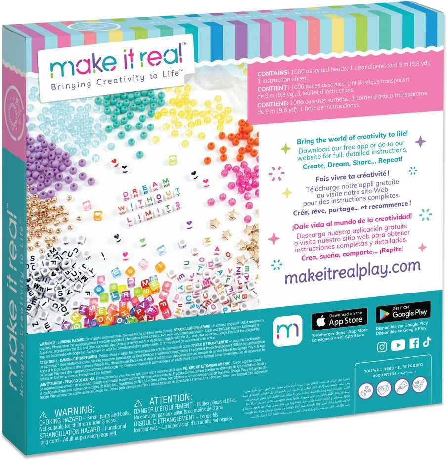MAKE IT REAL Kūrybinis rinkinys su raidžių karoliukais „Say Yes!“