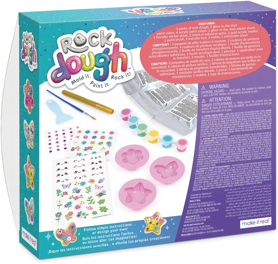 MAKE IT REAL Glowing Garden Rock Dough – švytintis kūrybinis rinkinys