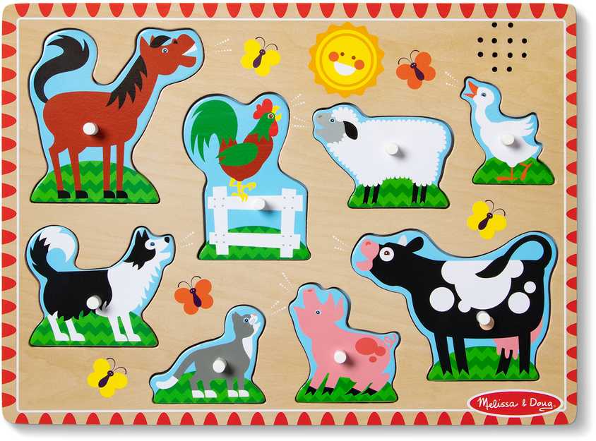 Dėlionė MELISSA & DOUG Farm Animals Sound Puzzle - 8 Pieces