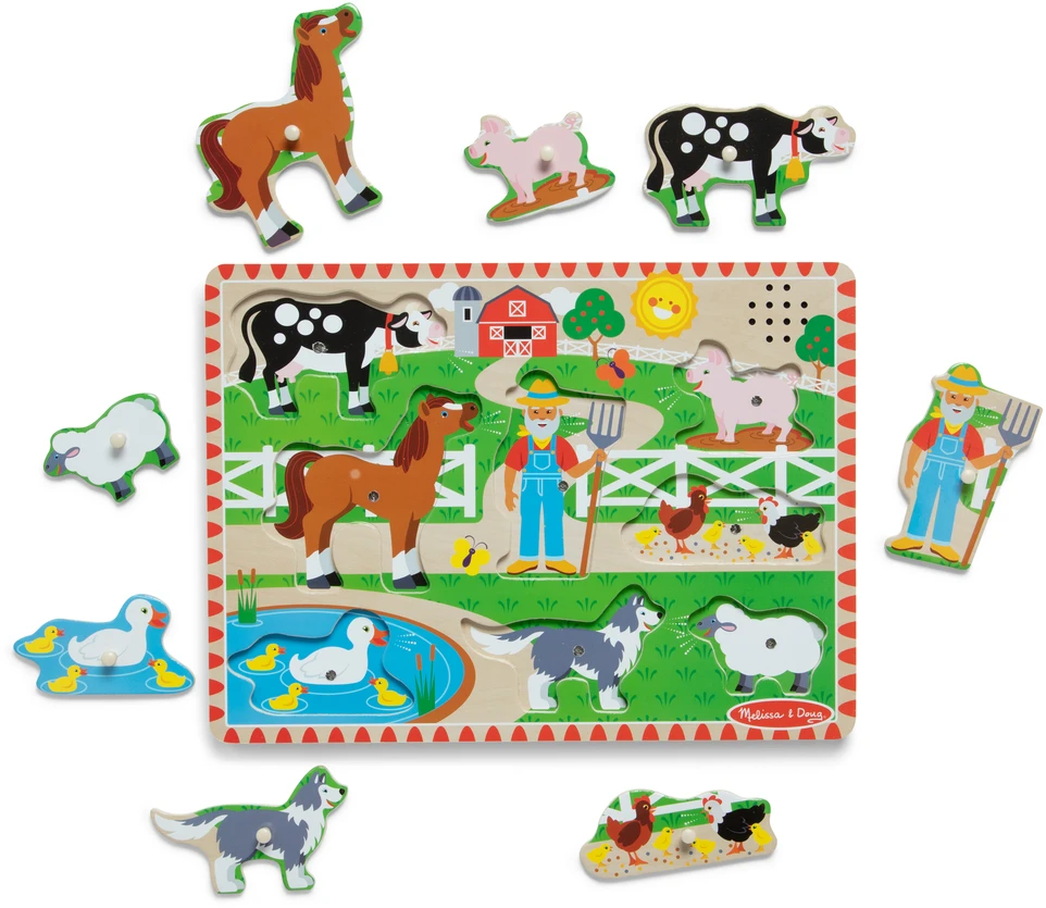 MELISSA & DOUG Grojanti dėlionė „Old MacDonald´s Farm“, EN