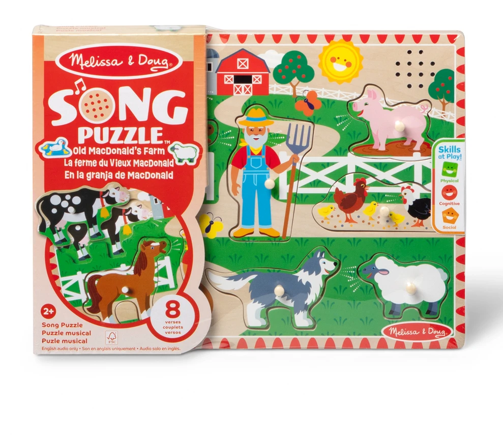 MELISSA & DOUG Grojanti dėlionė „Old MacDonald´s Farm“, EN