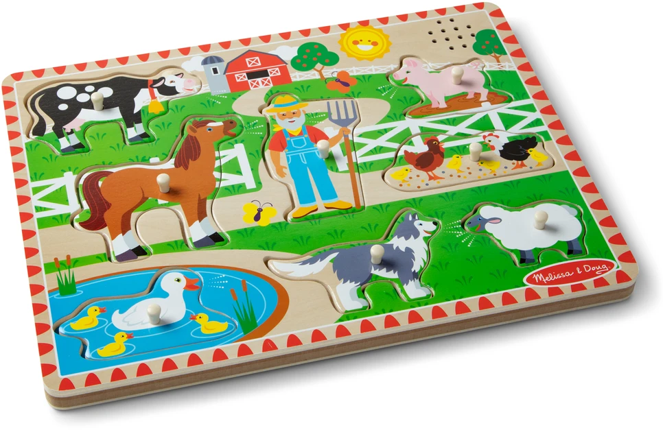 MELISSA & DOUG Grojanti dėlionė „Old MacDonald´s Farm“, EN