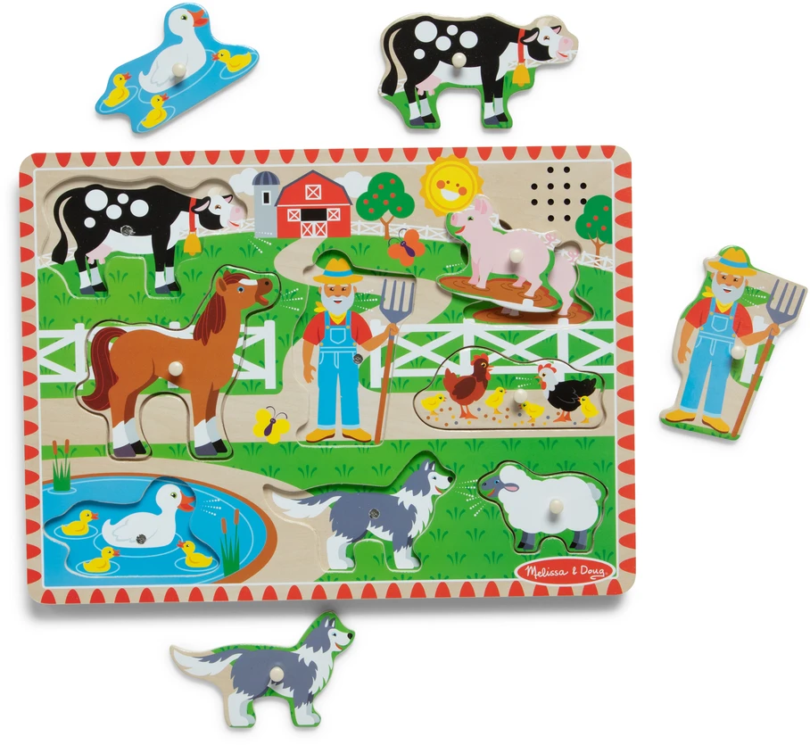 MELISSA & DOUG Grojanti dėlionė „Old MacDonald´s Farm“, EN