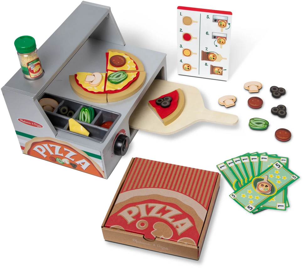 Spin Master MELISSA & DOUG žaidimų rinkinys „Top & Bake“ picos stalviršis