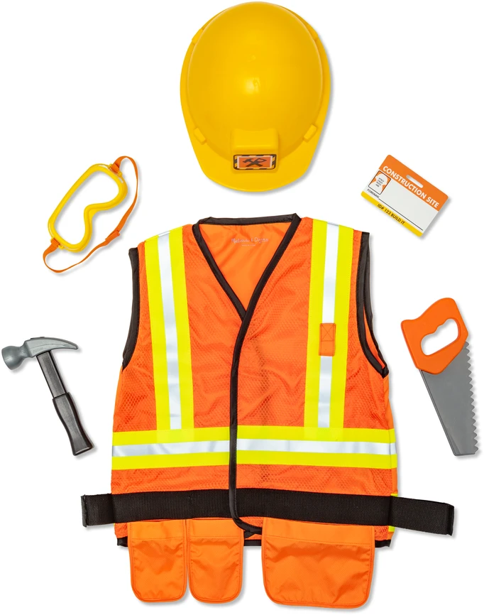 Spin Master MELISSA & DOUG role play Construction Worker Costume Set