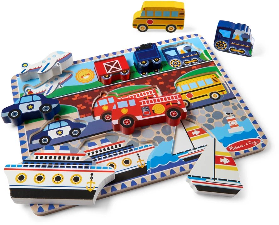 Dėlionė MELISSA & DOUG Vehicles Chunky Puzzle