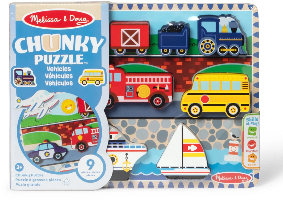 Dėlionė MELISSA & DOUG Vehicles Chunky Puzzle