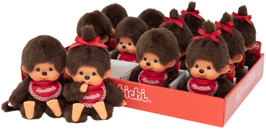 MONCHHICHI beždžionėlė su kūdikiu "Beany", 14 cm