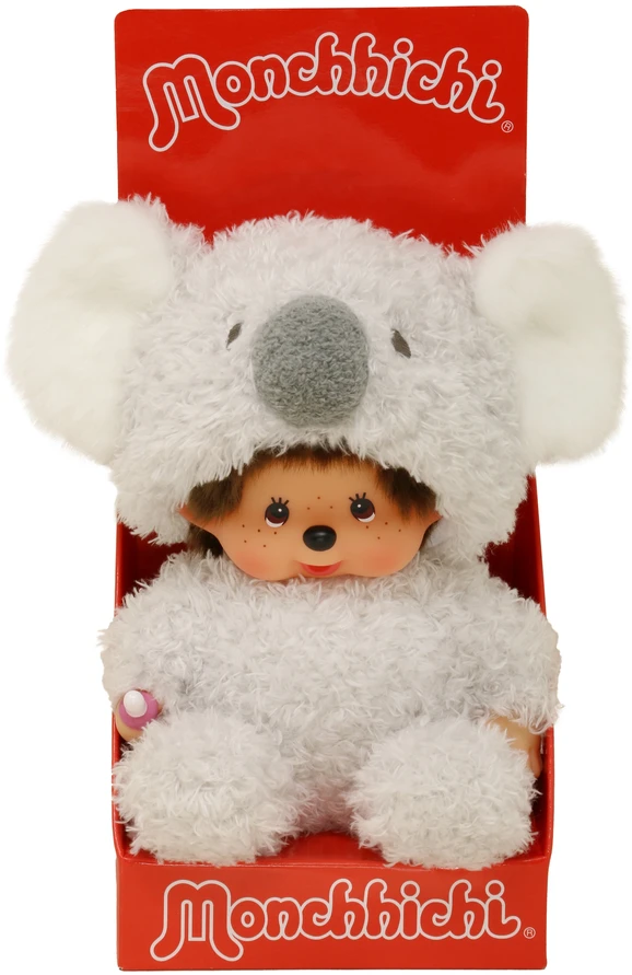 MONCHHICHI Pliušinė beždžionėlė su koalos kostiumu, 18 cm