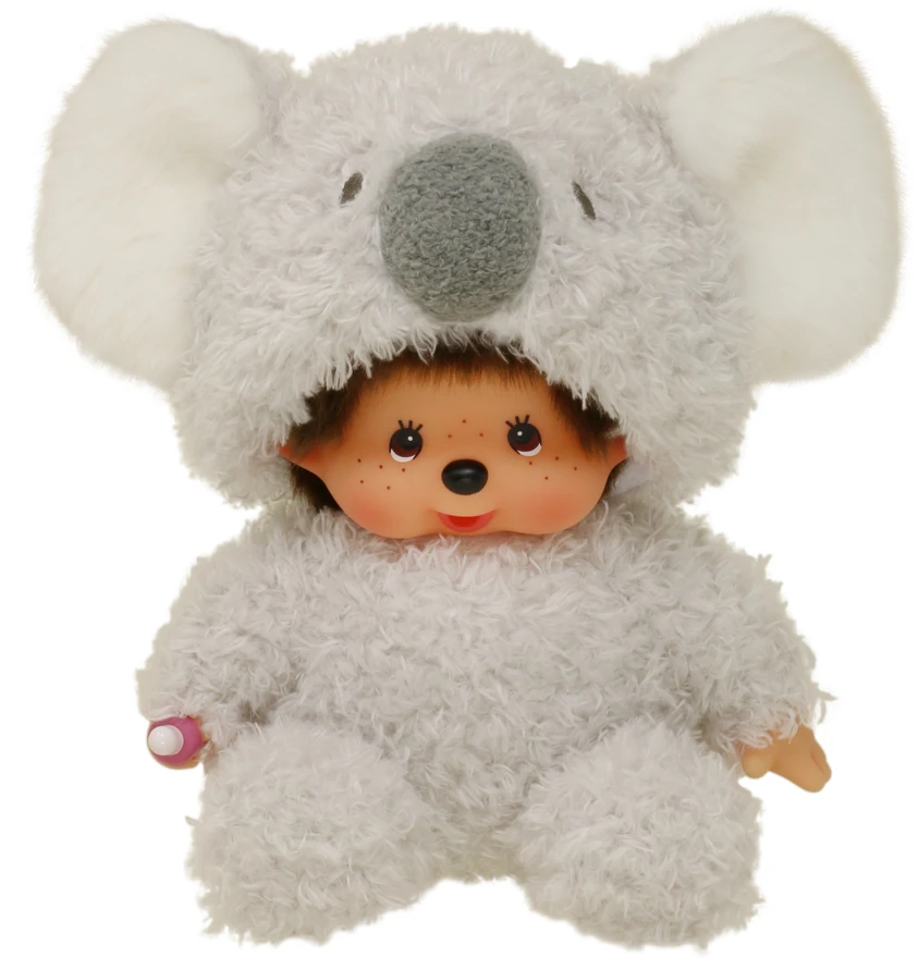 MONCHHICHI Pliušinė beždžionėlė su koalos kostiumu, 18 cm