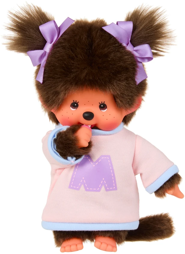 MONCHHICHI Pliušinė beždžionėlė su megztuku, 20 cm