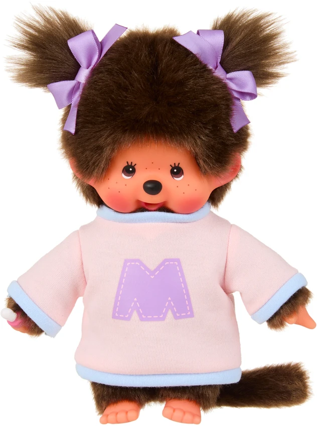 MONCHHICHI Pliušinė beždžionėlė su megztuku, 20 cm