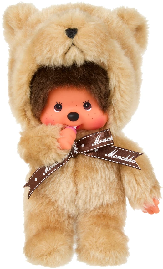 MONCHHICHI Pliušinė beždžionėlė su meškučio kostiumu, 20 cm