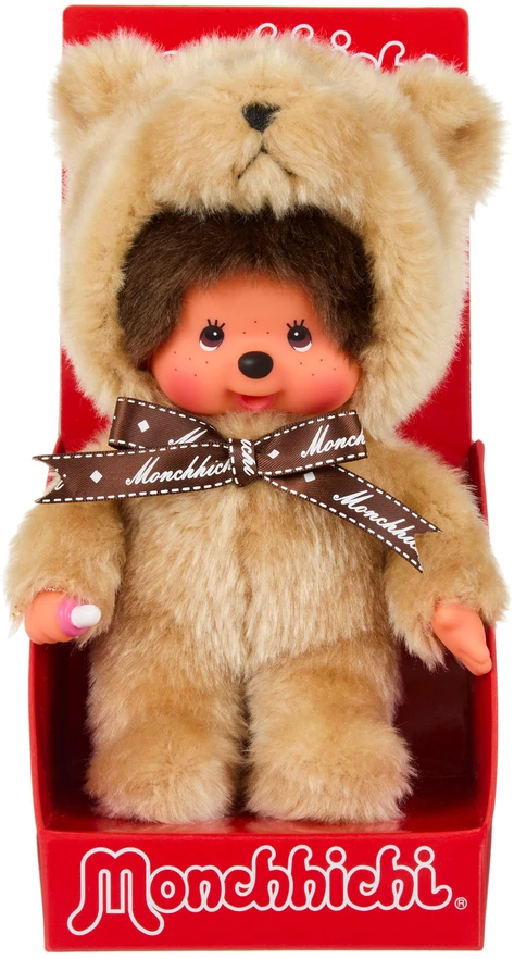 MONCHHICHI Pliušinė beždžionėlė su meškučio kostiumu, 20 cm