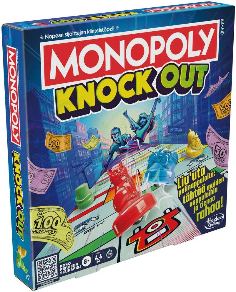 Hasbro MONOPOLY Stalo žaidimas „Knockout“ (suomių kalba)