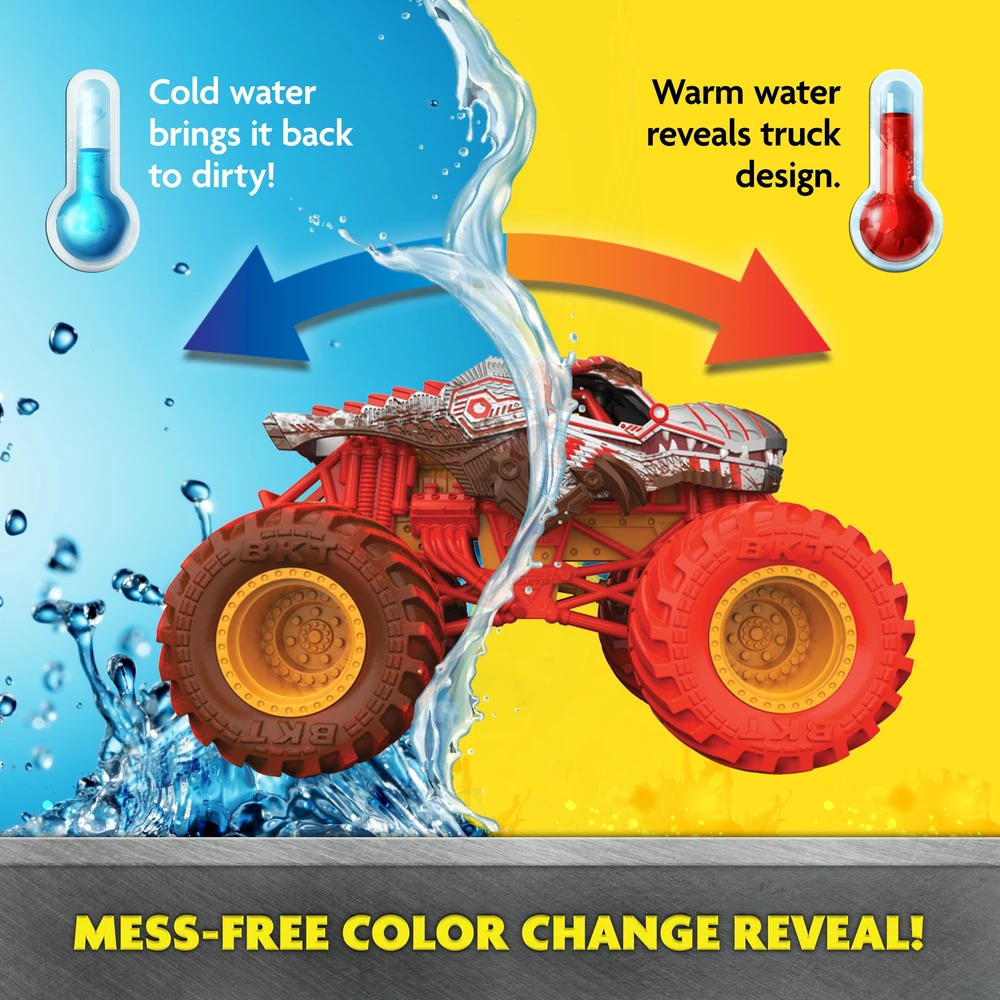 MONSTER JAM 1:64 spalvą keičiantis visureigis Mud Blasters, asort., 6072638