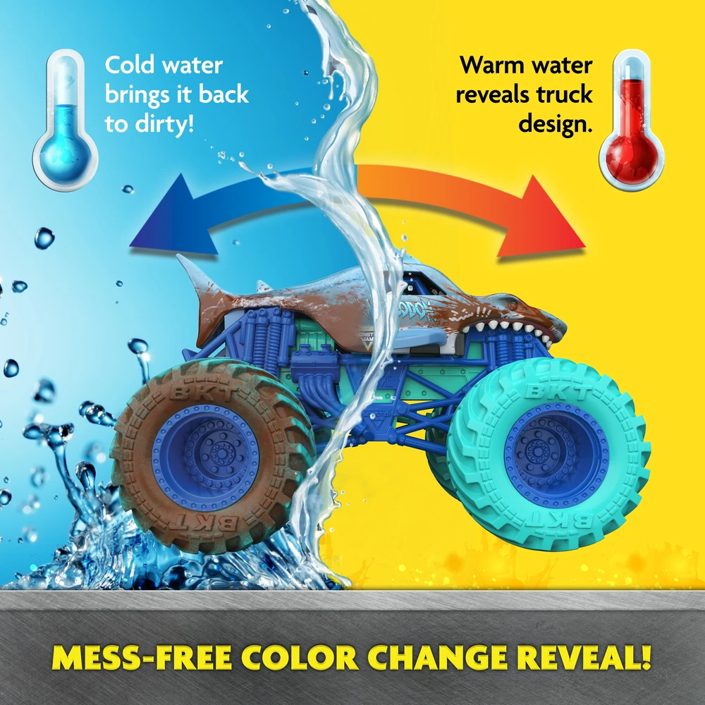 MONSTER JAM 1:64 spalvą keičiantis visureigis Mud Blasters, asort., 6072638