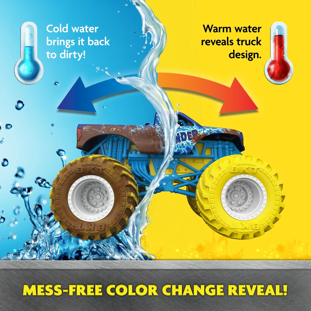 MONSTER JAM 1:64 spalvą keičiantis visureigis Mud Blasters, asort., 6072638