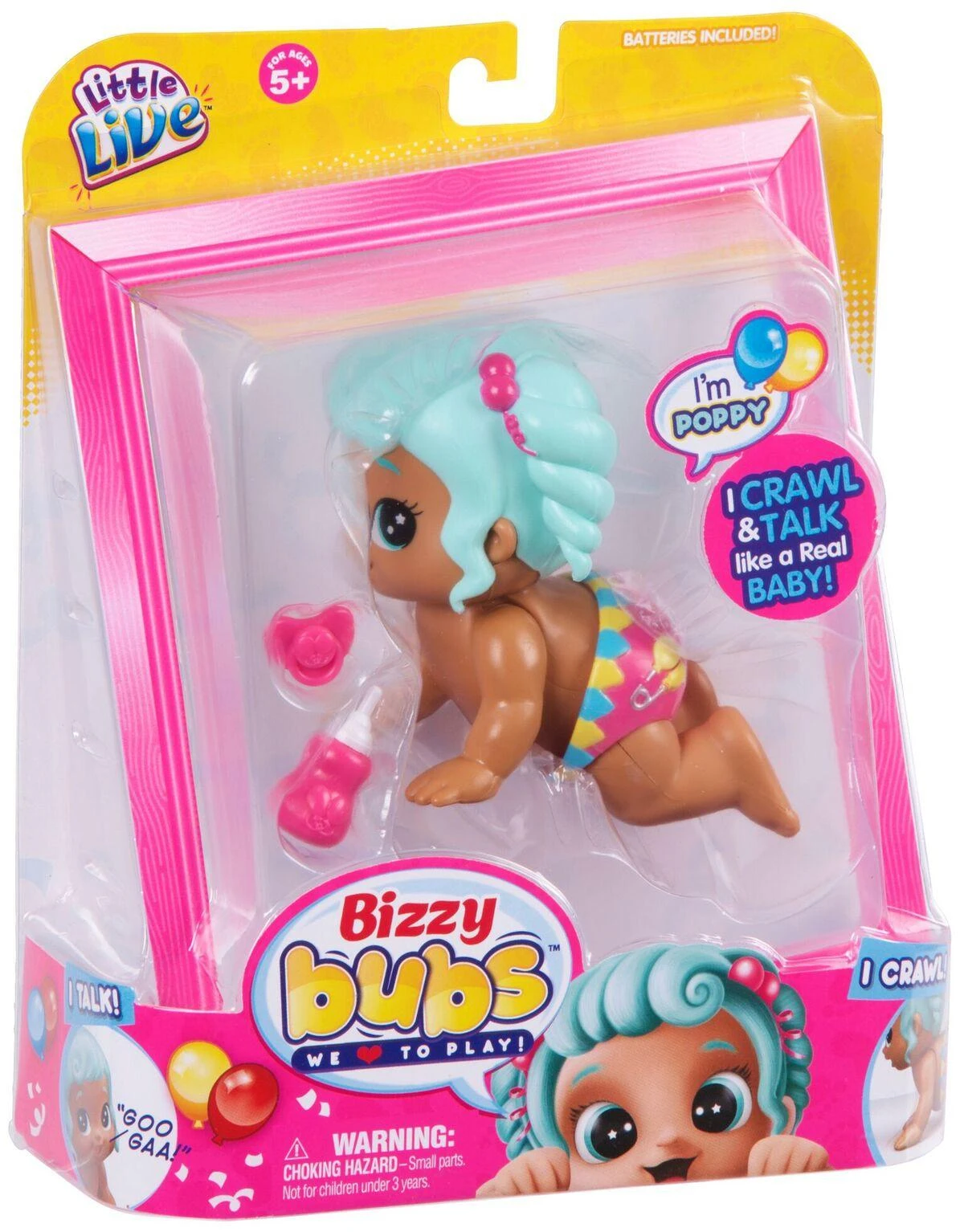 Swirl® Moose Little Live Bizzy Bubs Šliaužiojanti lėlytė Poppy, 1 serija