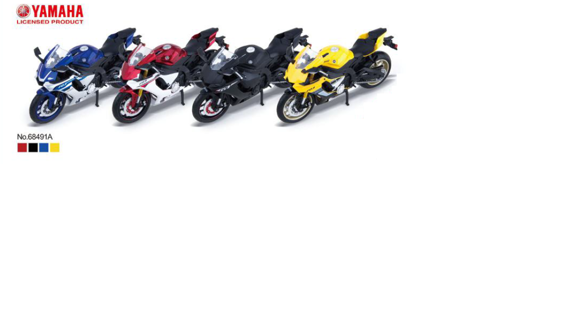 MSZ Motorcycle Yamaha 1:12 YZF-R1 This modelis is a 1:12 scale motorcycle; Height 10 cm, Plotis 6.3 cm, Gylis 17.3 cm