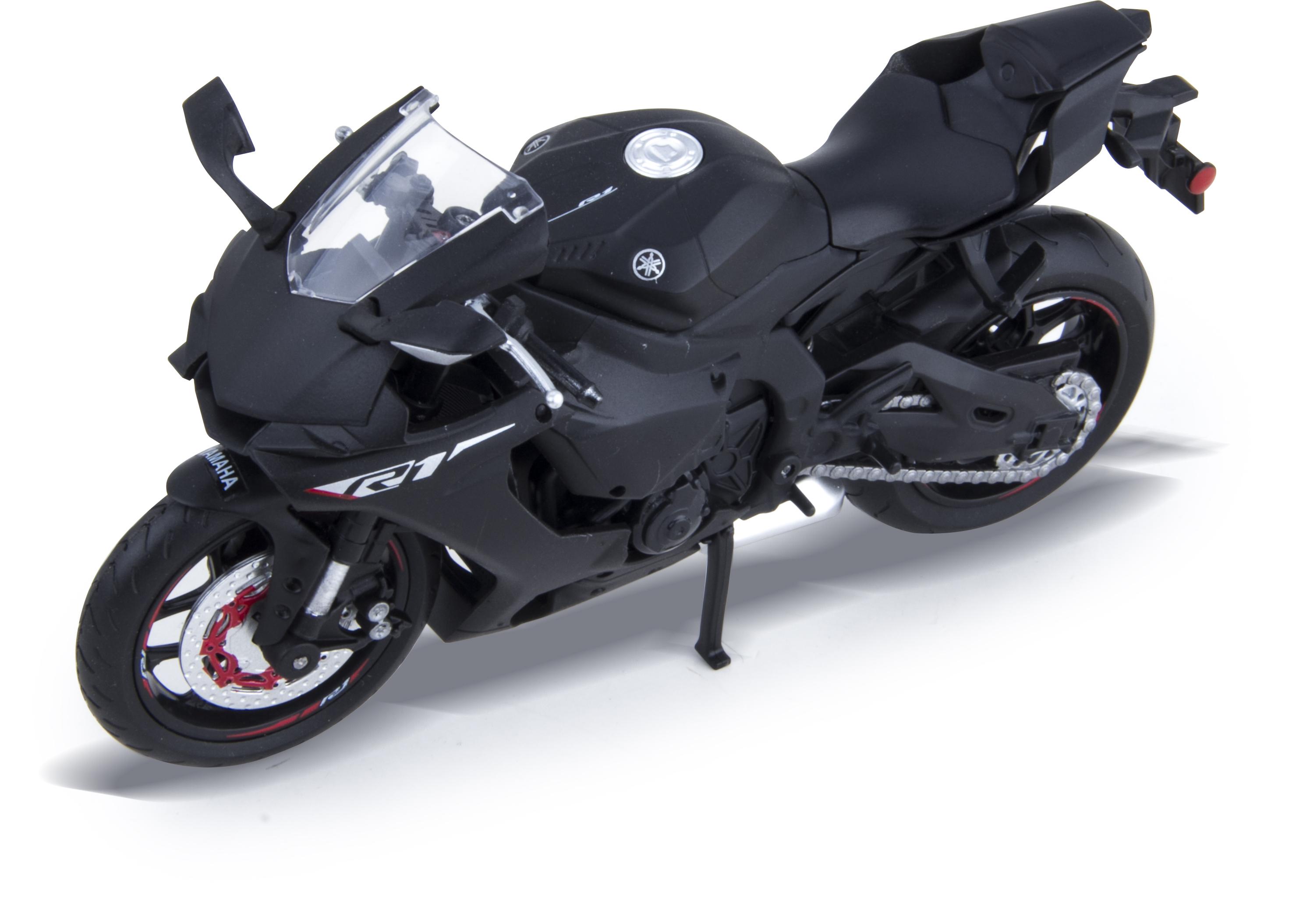 MSZ Motorcycle Yamaha 1:12 YZF-R1 This modelis is a 1:12 scale motorcycle; Height 10 cm, Plotis 6.3 cm, Gylis 17.3 cm