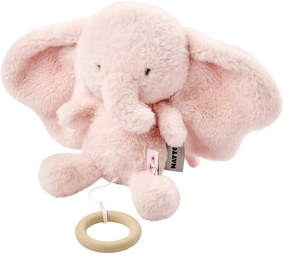 NATTOU Fanfan musical plush toy elephant pink, 25cm
