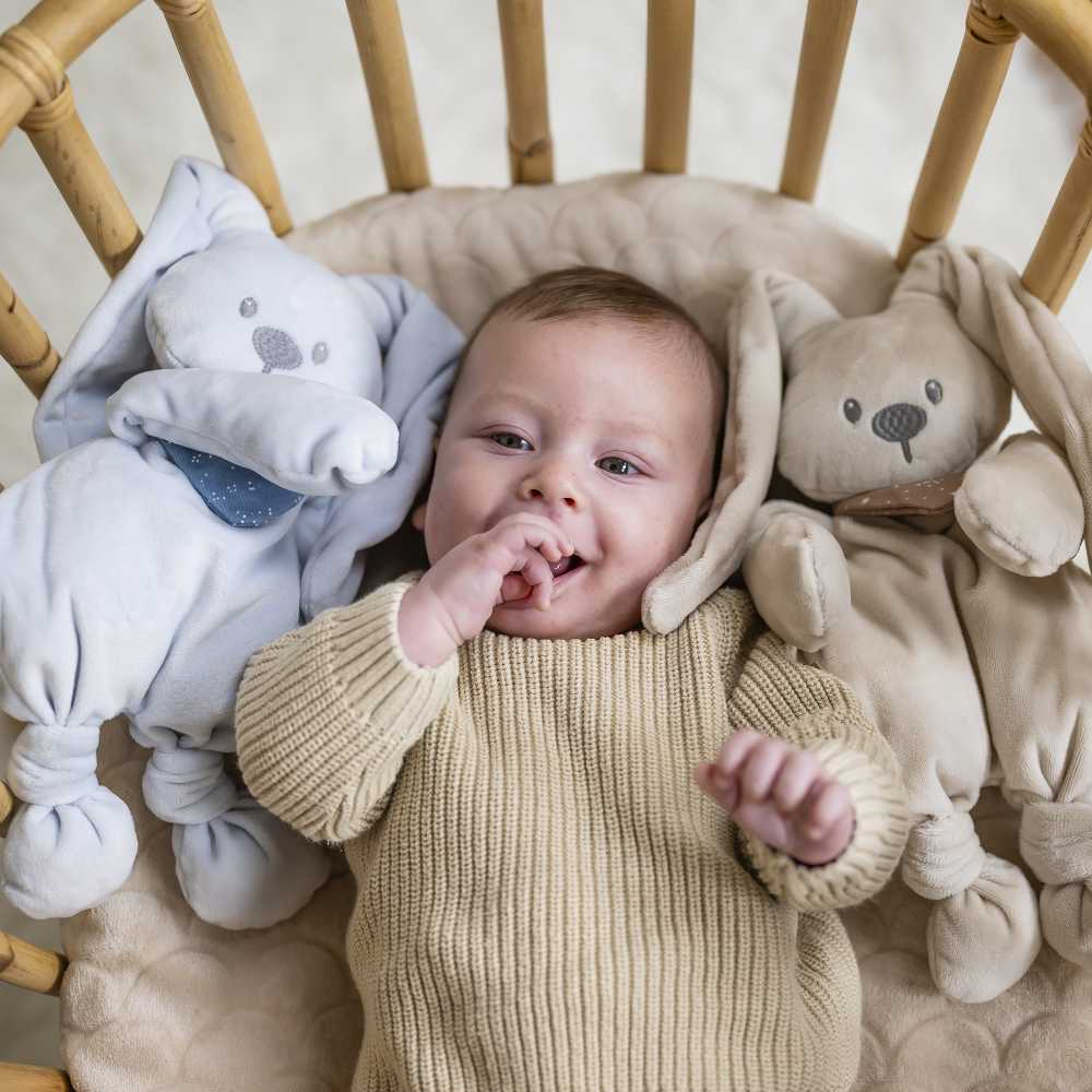 NATTOU Pliušinis triušiukas su šaliku, smėlio spalvos