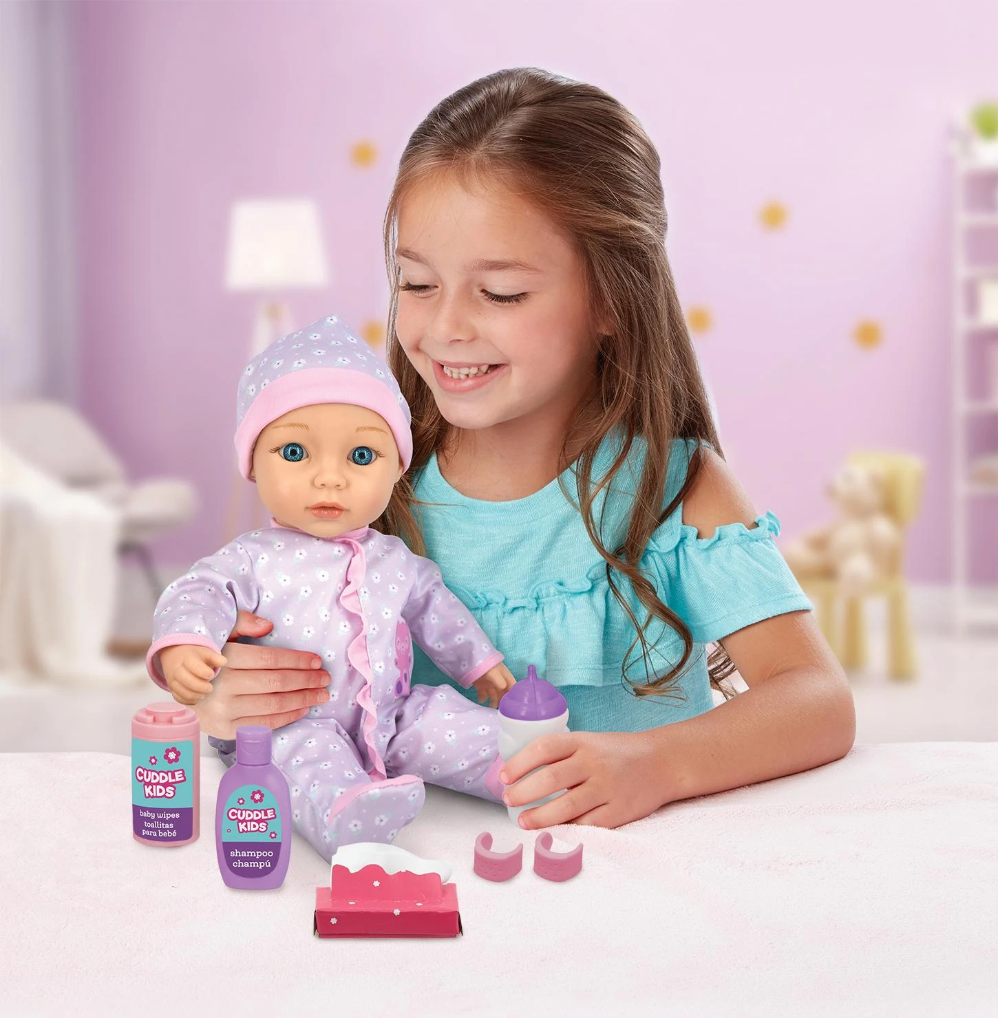 New Adventures Lėlytės priežiūros rinkinys, 38 cm aprašymas - Prekės nuotrauka
