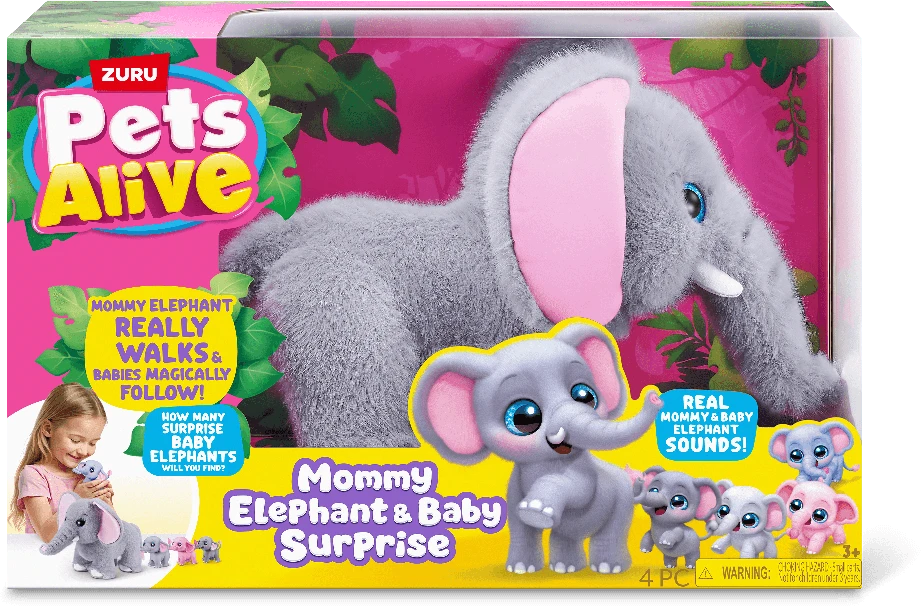 ZURU PETS ALIVE drambliukų mama su mažyliais
