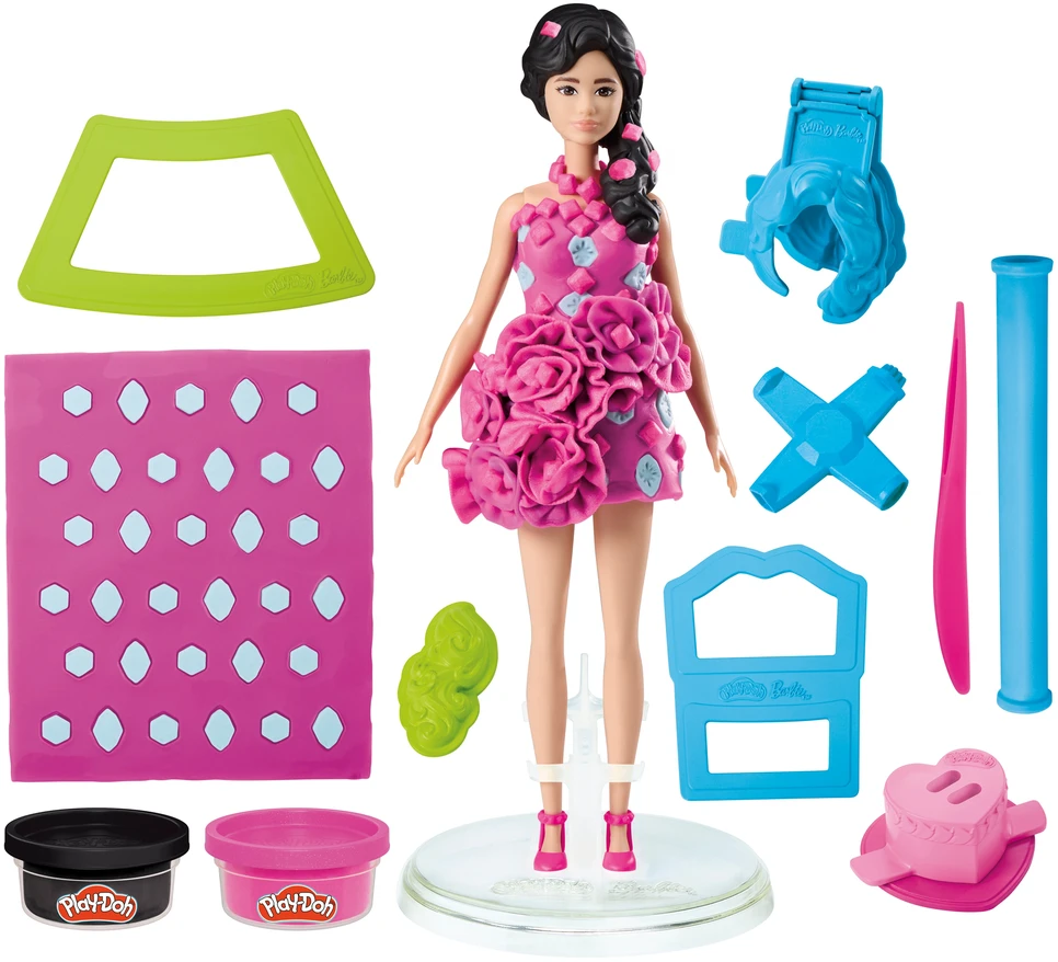 PLAY-DOH BARBIE Rinkinys „Blizgučiai ir kaspinėliai“