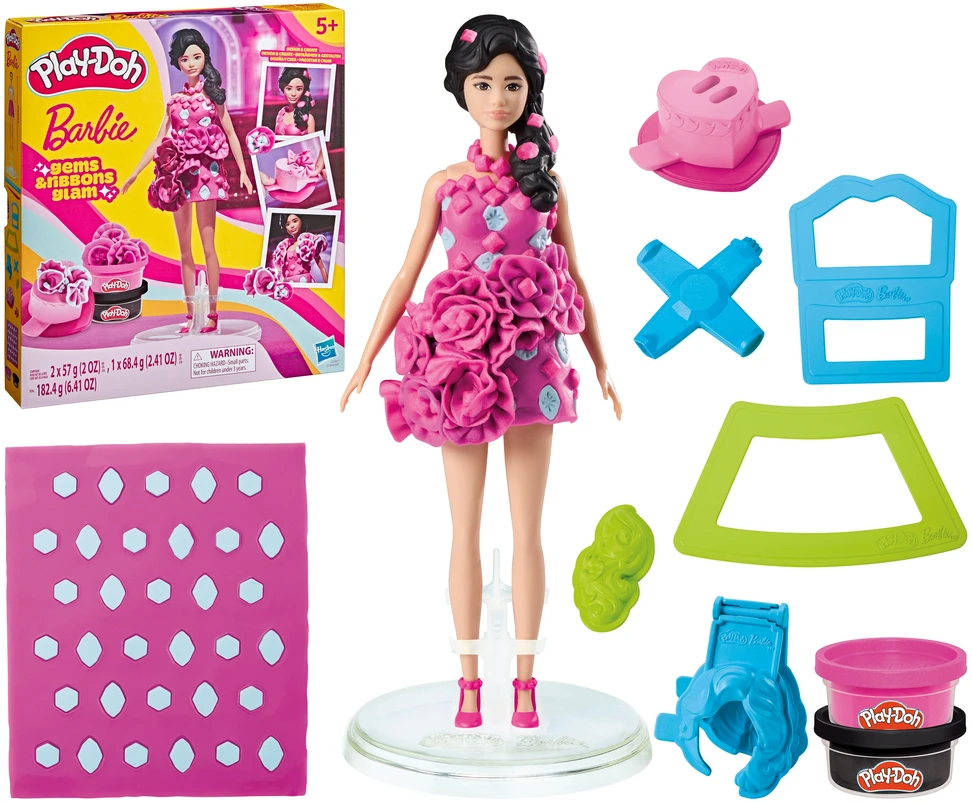 PLAY-DOH BARBIE Rinkinys „Blizgučiai ir kaspinėliai“