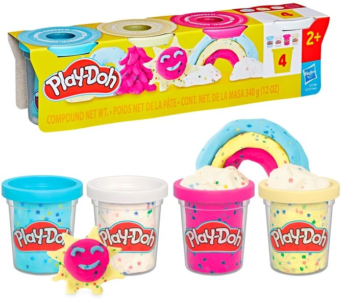 PLAY-DOH Konfeti plastilino rinkinys, 4 vnt.