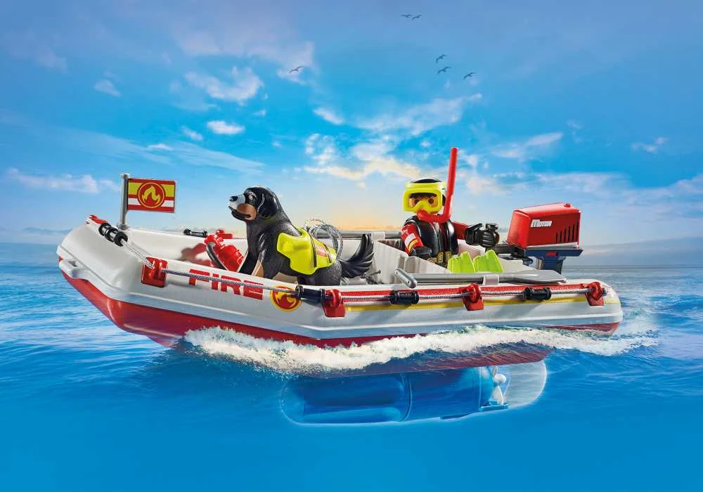 PLAYMOBIL ACTION HEROES Ugniagesių laivas su vandens motociklu 71464