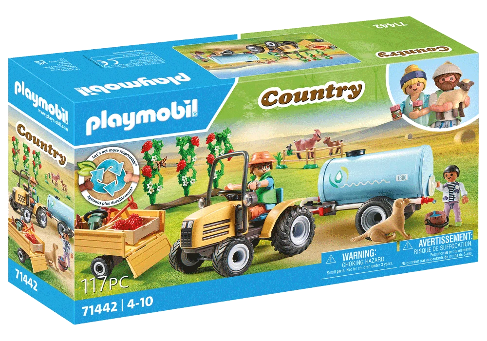 Playmobil Country 71442 Traktorius su priekaba ir vandens baku