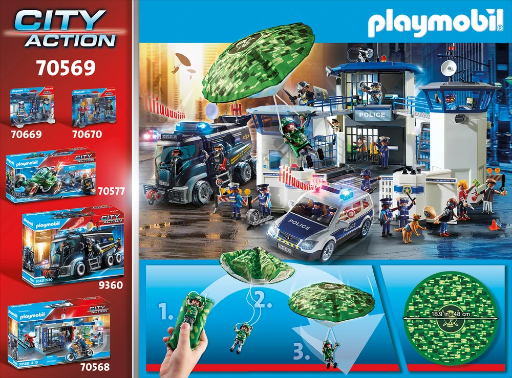 70569 PLAYMOBIL® City Action, Policijos misija: paieška su parašiutu