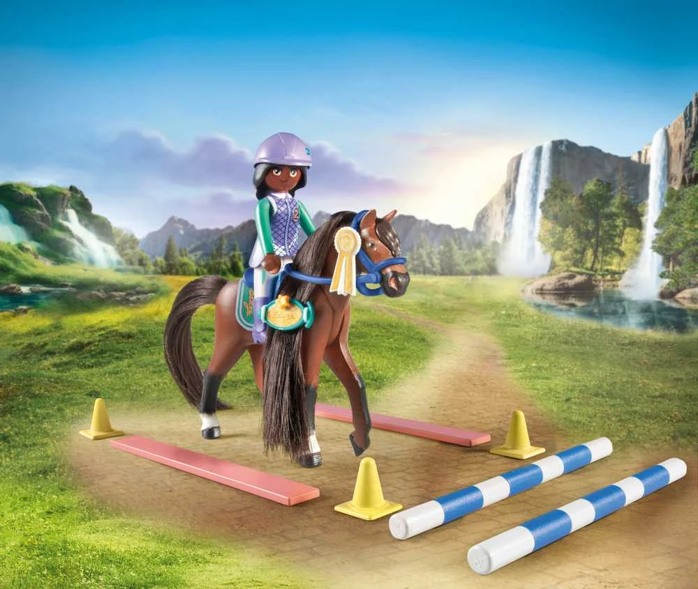PLAYMOBIL WORLD OF HORSES Konkūro arena su Zoe ir Blaze 71355