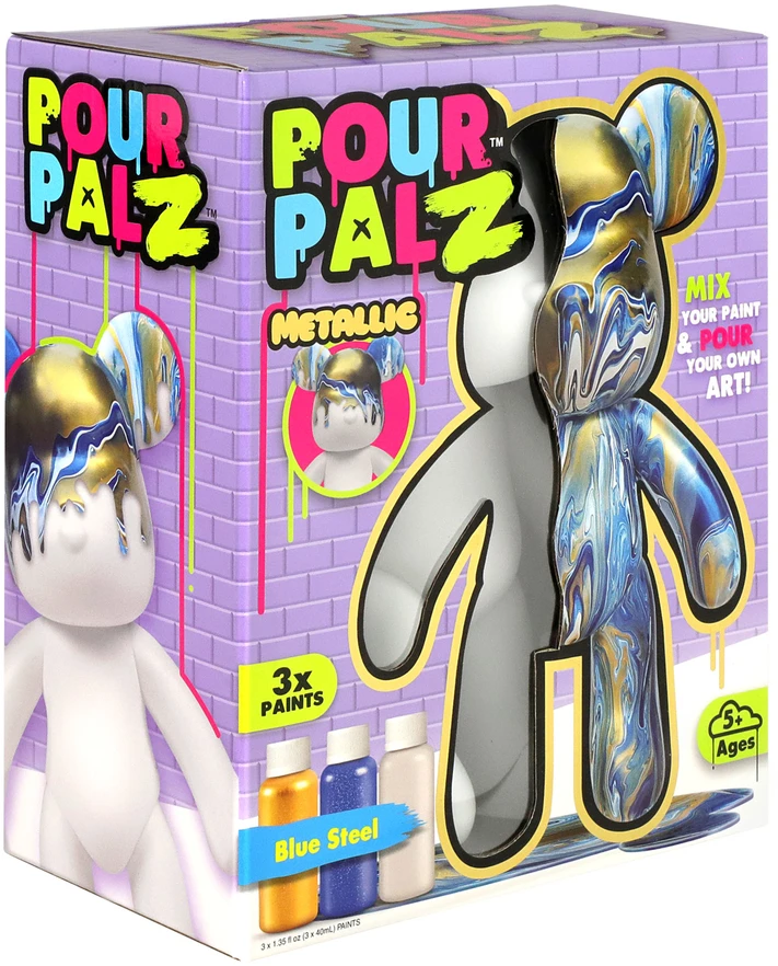Pour Palz DIY dažomas meškiukas – Mėlynas spindesys