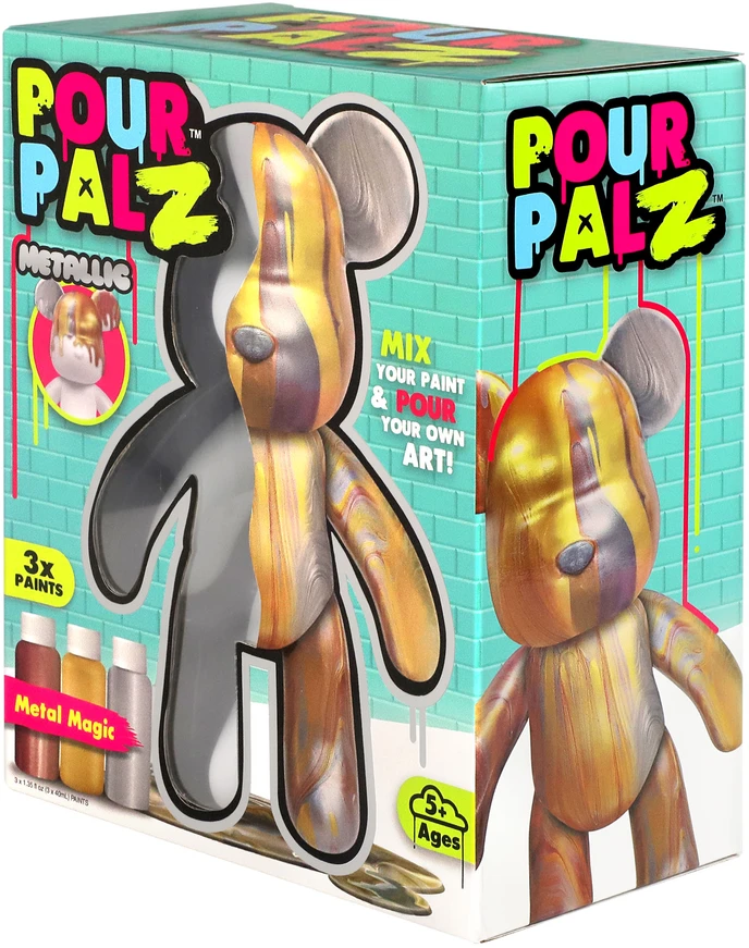 Pour Palz DIY dažomas meškiukas – Metalinis spindesys