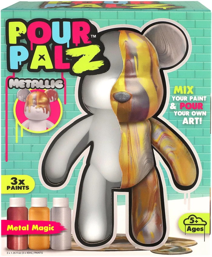 Pour Palz DIY dažomas meškiukas – Metalinis spindesys