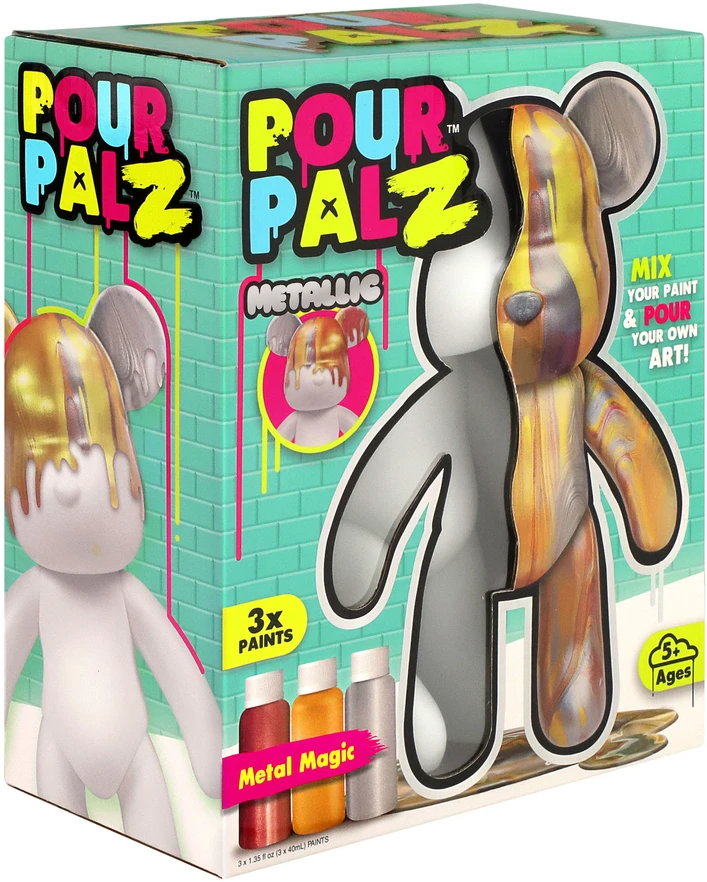 Pour Palz DIY dažomas meškiukas – Metalinis spindesys