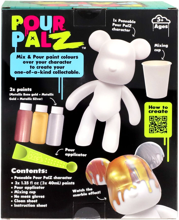 Pour Palz DIY dažomas meškiukas – Metalinis spindesys