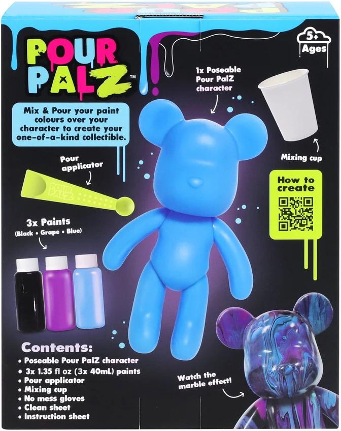 Pour Palz DIY dažomas meškiukas – Neoninis